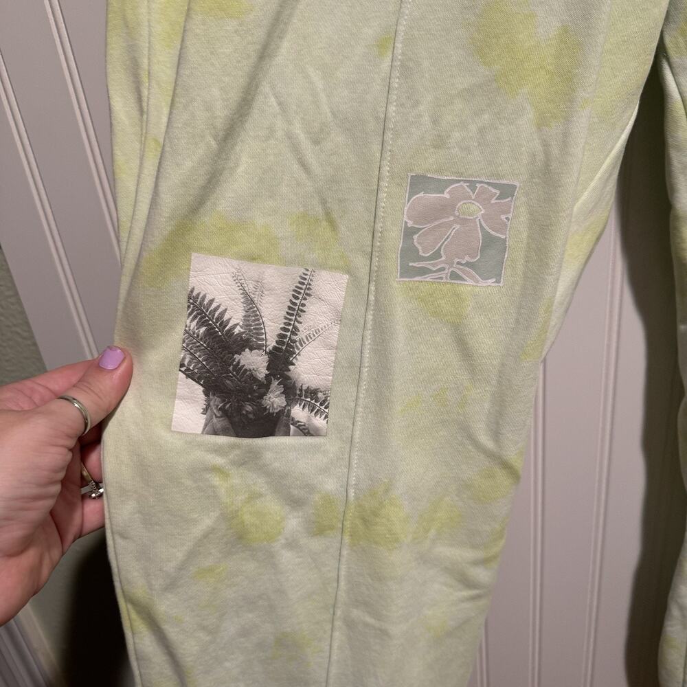 Nike Yellow Green Tie Dye Floral Loose Fit Sweatpants Size XXL - Picture 2 of 7